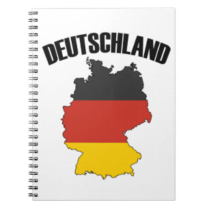 Deutschland Karta - Tyska Flagga - Tysklanda resor Anteckningsbok