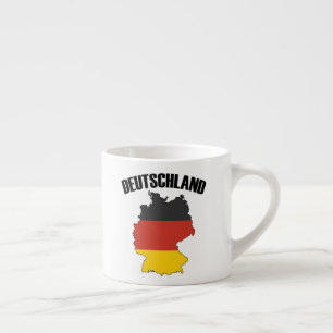 Deutschland Karta - Tyska Flagga - Tysklanda resor Espressomugg