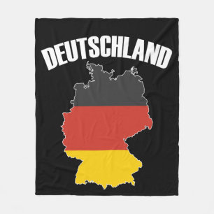 Deutschland Karta - Tyska Flagga - Tysklanda resor Fleecefilt