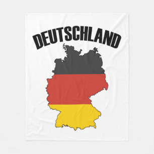 Deutschland Karta - Tyska Flagga - Tysklanda resor Fleecefilt