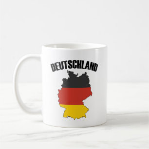 Deutschland Karta - Tyska Flagga - Tysklanda resor Kaffemugg