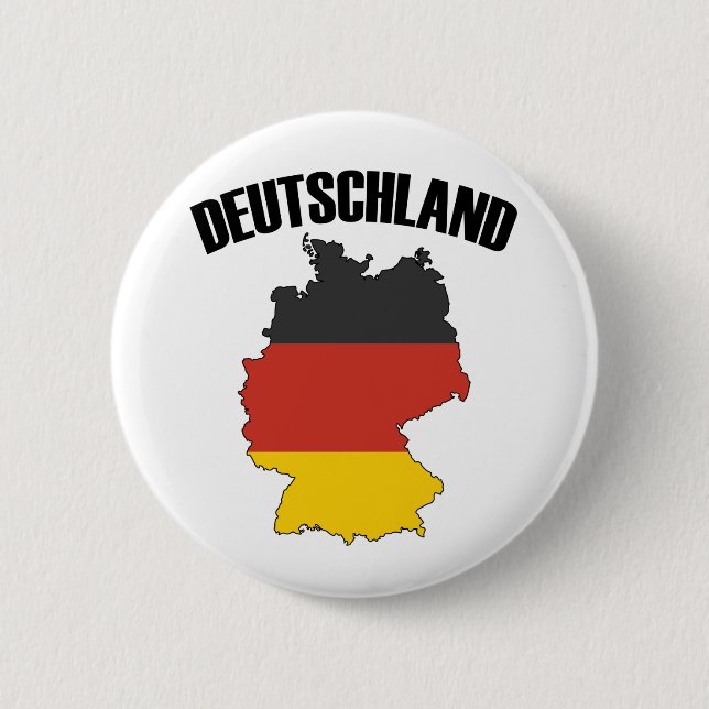 Deutschland Karta - Tyska Flagga - Tysklanda resor Knapp (Framsida)