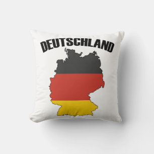 Deutschland Karta - Tyska Flagga - Tysklanda resor Kudde