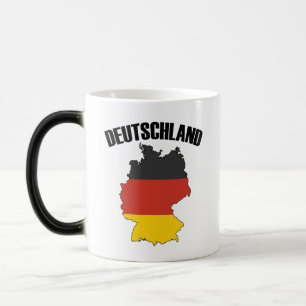 Deutschland Karta - Tyska Flagga - Tysklanda resor Magisk Mugg