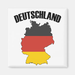 Deutschland Karta - Tyska Flagga - Tysklanda resor Magnet