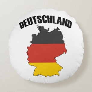 Deutschland Karta - Tyska Flagga - Tysklanda resor Rund Kudde