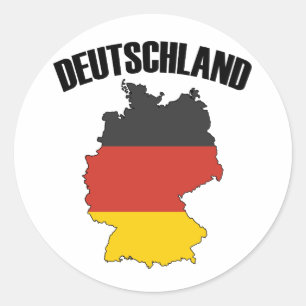 Deutschland Karta - Tyska Flagga - Tysklanda resor Runt Klistermärke