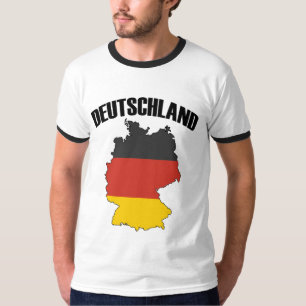 Deutschland Karta - Tyska Flagga - Tysklanda resor T Shirt
