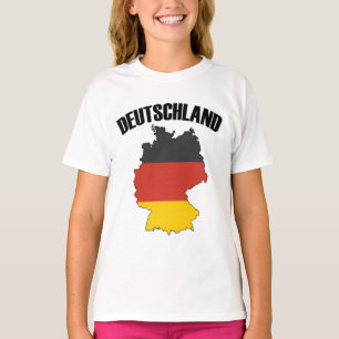 Deutschland Karta - Tyska Flagga - Tysklanda resor T Shirt