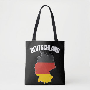 Deutschland Karta - Tyska Flagga - Tysklanda resor Tygkasse