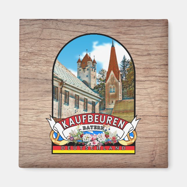 Deutschland Kaufbeuren Vintage souvenir Magnet (Framsidan)