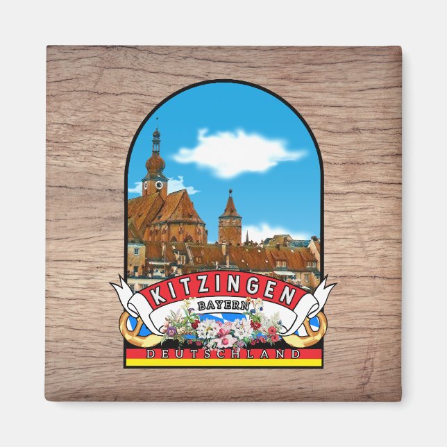 Deutschland Kitzingen Vintage souvenir  Magnet (Framsidan)