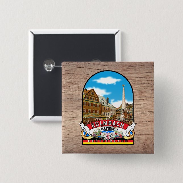 Deutschland Kulmbach Vintage souvenir Knapp (Framsida & baksida)