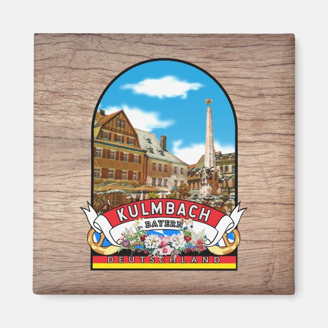 Deutschland Kulmbach Vintage souvenir Magnet (Framsidan)