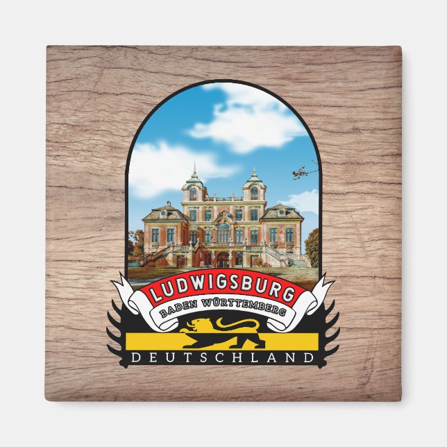 Deutschland Ludwigsburg Vintage souvenir Magnet (Framsidan)