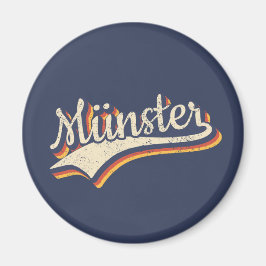 Deutschland Münster Vintage Retro Typografie Magnet