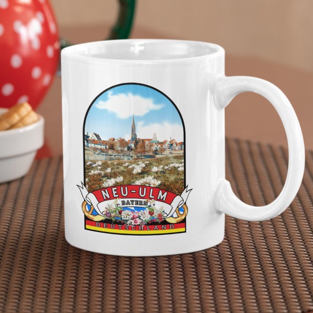 Deutschland Neu-Ulm Vintage souvenir Kaffemugg (Neu-Ulm: Kaffeegenuss in bayerischem Flair und historischer Umgebung.)