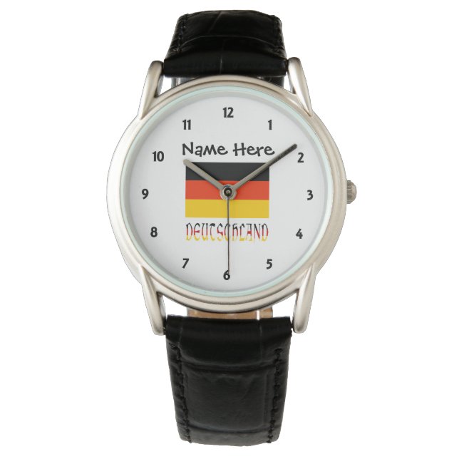 Deutschland och tyska flaggan personlig  armbandsur (Framsida)