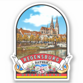Deutschland Regensburg Vintage souvenir  Klistermärken