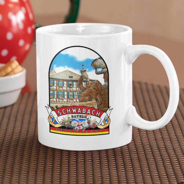 Deutschland Schwabach Vintage souvenir Kaffemugg (Schwabach: Wo Tradition und moderne Lebendigkeit sich vereinen - Kulturjuwel in Bayerns Herz.)