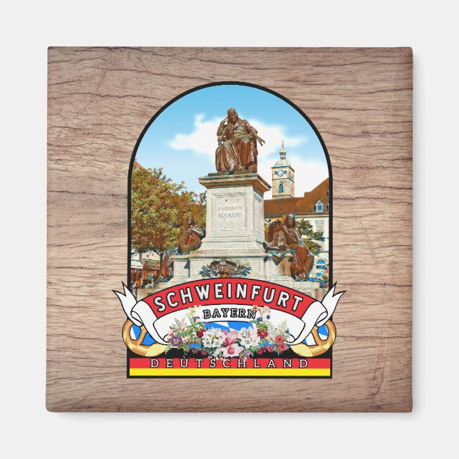 Deutschland Schweinfurt Vintage souvenir Magnet (Framsidan)