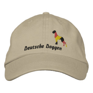Deutschland Stick Dogge, Deutsche Doggen Embroider Broderad Keps