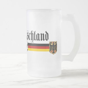 Deutschland stor fussballlogotyp frostat ölglas
