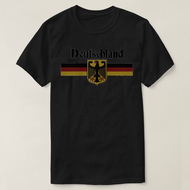 DEUTSCHLAND Tyskland Flagga Jackande Arm Eagle Ban T Shirt (Design framsida)