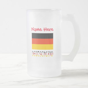 Deutschland Tyskland Flagga Röd Personalisering Frostat Ölglas