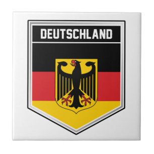 Deutschland/Tyskland Flagga Shield Kakelplatta