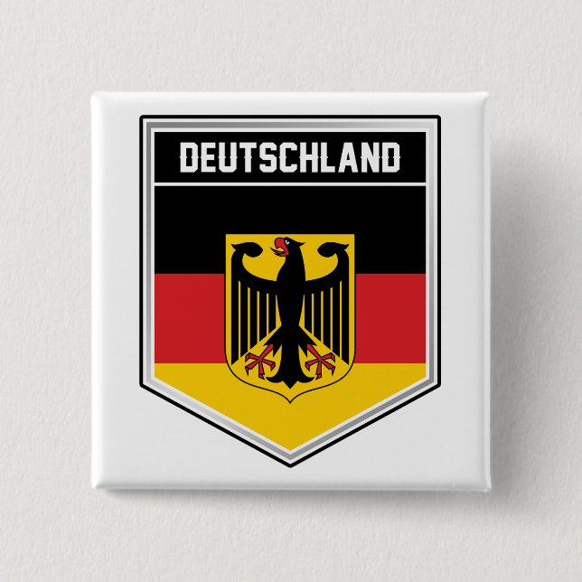 Deutschland/Tyskland Flagga Shield Knapp (Framsida)