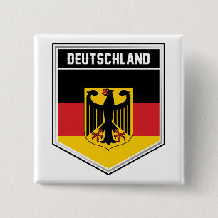 Deutschland/Tyskland Flagga Shield Knapp