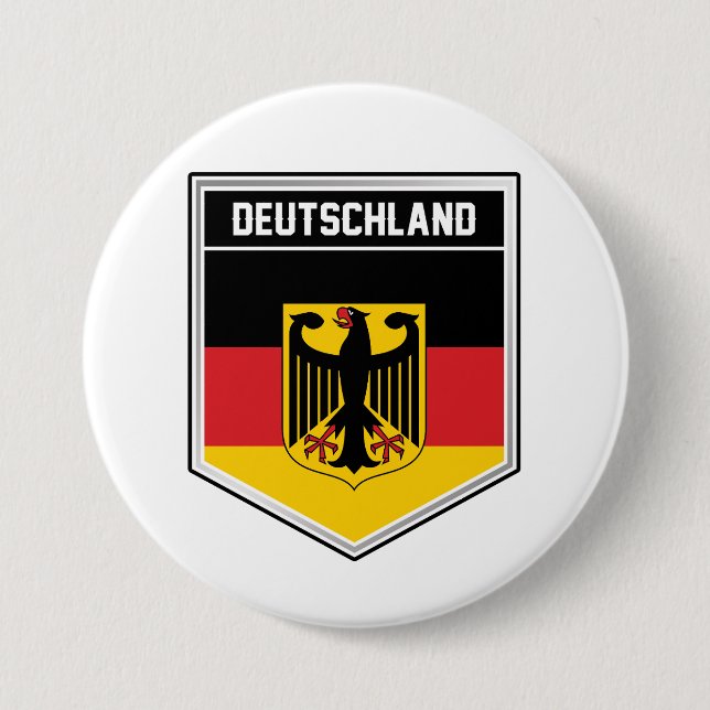 Deutschland/Tyskland Flagga Shield Knapp (Framsida)