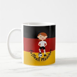 Deutschland tysklanda Fußball Mädchen 3 v2 Kaffemugg