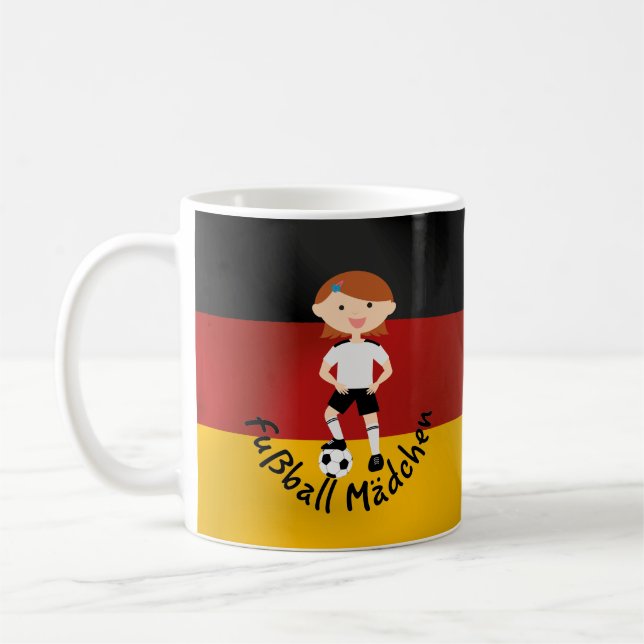Deutschland tysklanda Fußball Mädchen 3 v2 Kaffemugg (Vänster)