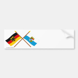 Deutschland und Bayern Flaggen, gekreuzt Bildekal