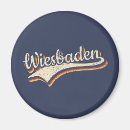 Deutschland Wiesbaden Vintage Retro Typografie Magnet