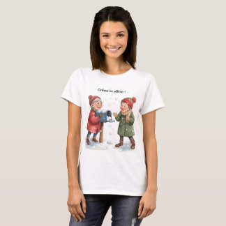 Deux amies en hiver — Scène festive enneigée T Shirt