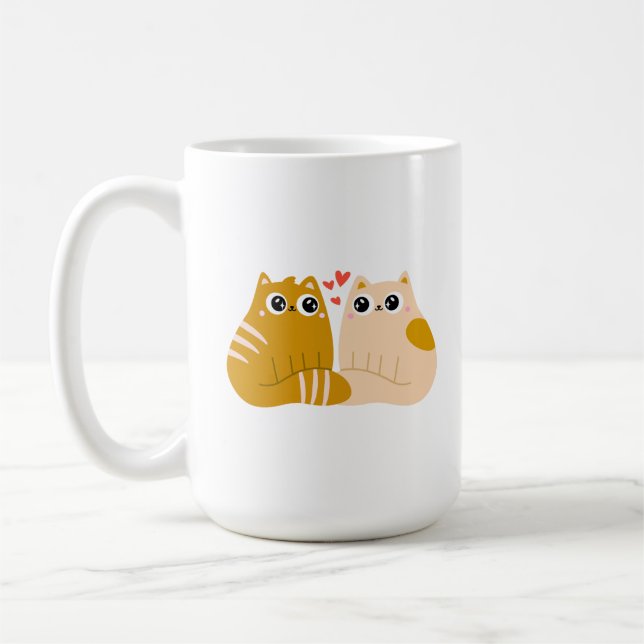 Deux chats qui s'aiment. kaffemugg (Vänster)