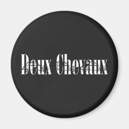 Deux Chevaux 2 CV Chic Silhoutte Typography Magnet
