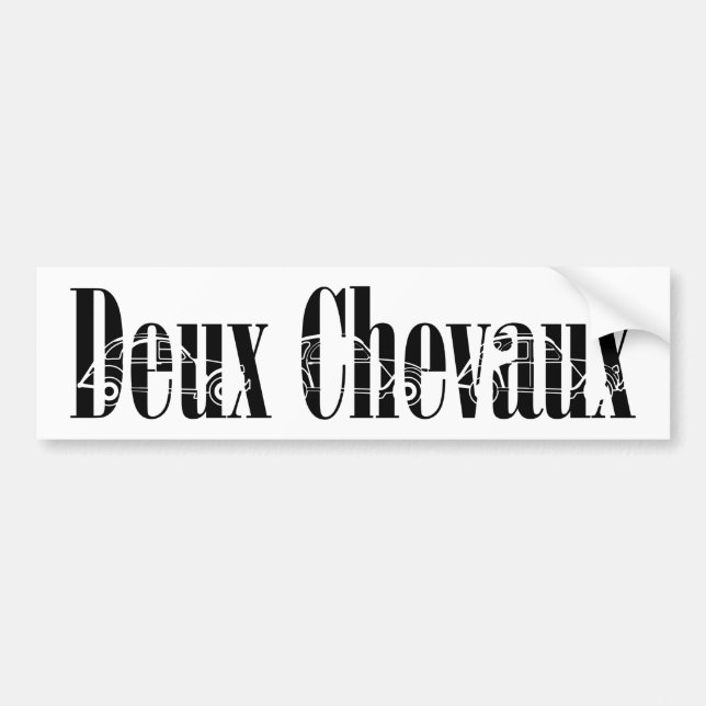 Deux Chevaux 2CV Minimalistic Silhoutte Typography Bildekal (Framsidan)