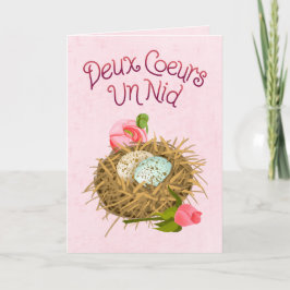 Deux Coeurs Un Nid - Två hjärtan ett bo franska Kort