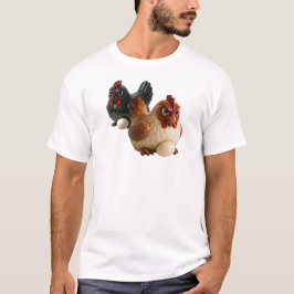 Deux poules sur un tee-shirt couvent. t shirt
