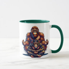 Deux singes zen qui méditent. mugg