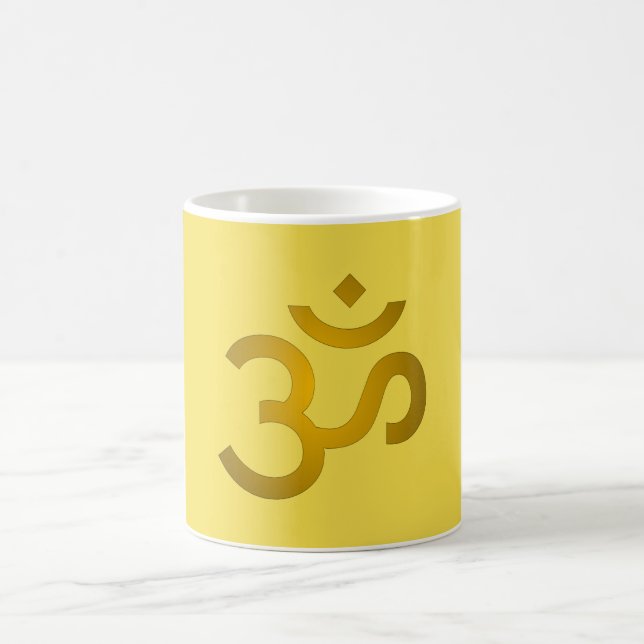Devanagari om - Canary Kaffemugg (Center)