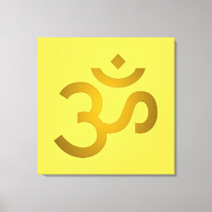 Devanagari om - Kanariefågel Canvastryck