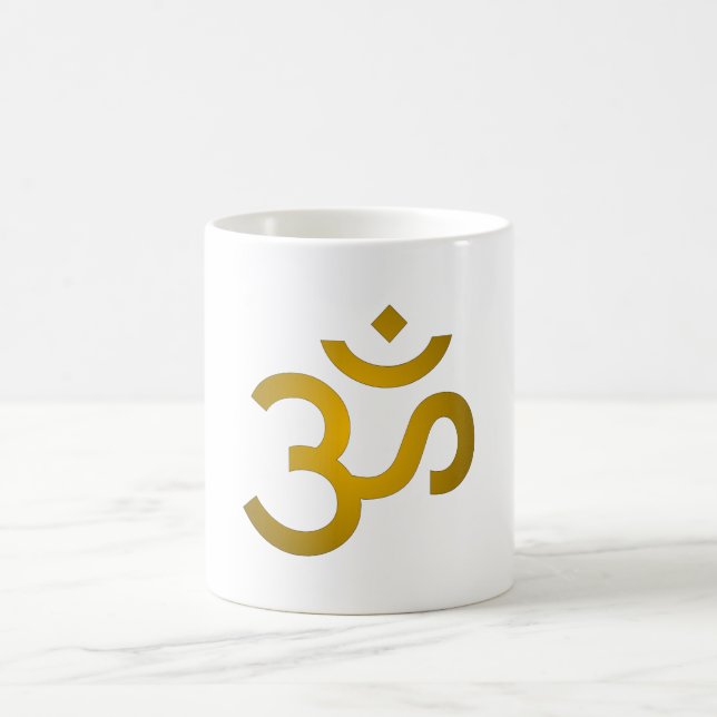 Devanagari om - White Kaffemugg (Center)