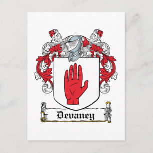 Devaney Family Crest Vykort