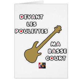 Devant les POULETTES ma BASSE COURT Hälsningskort