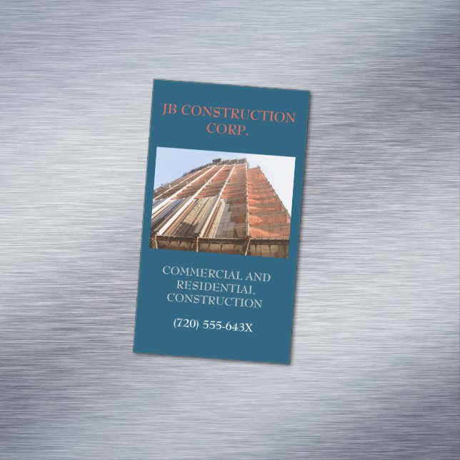 Developer Architect remodel Construction Byggnad Magnetiska Visitkort (In Situ)